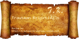 Trautman Krisztián névjegykártya