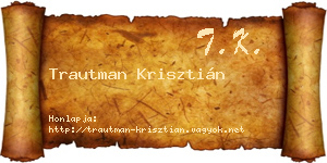 Trautman Krisztián névjegykártya